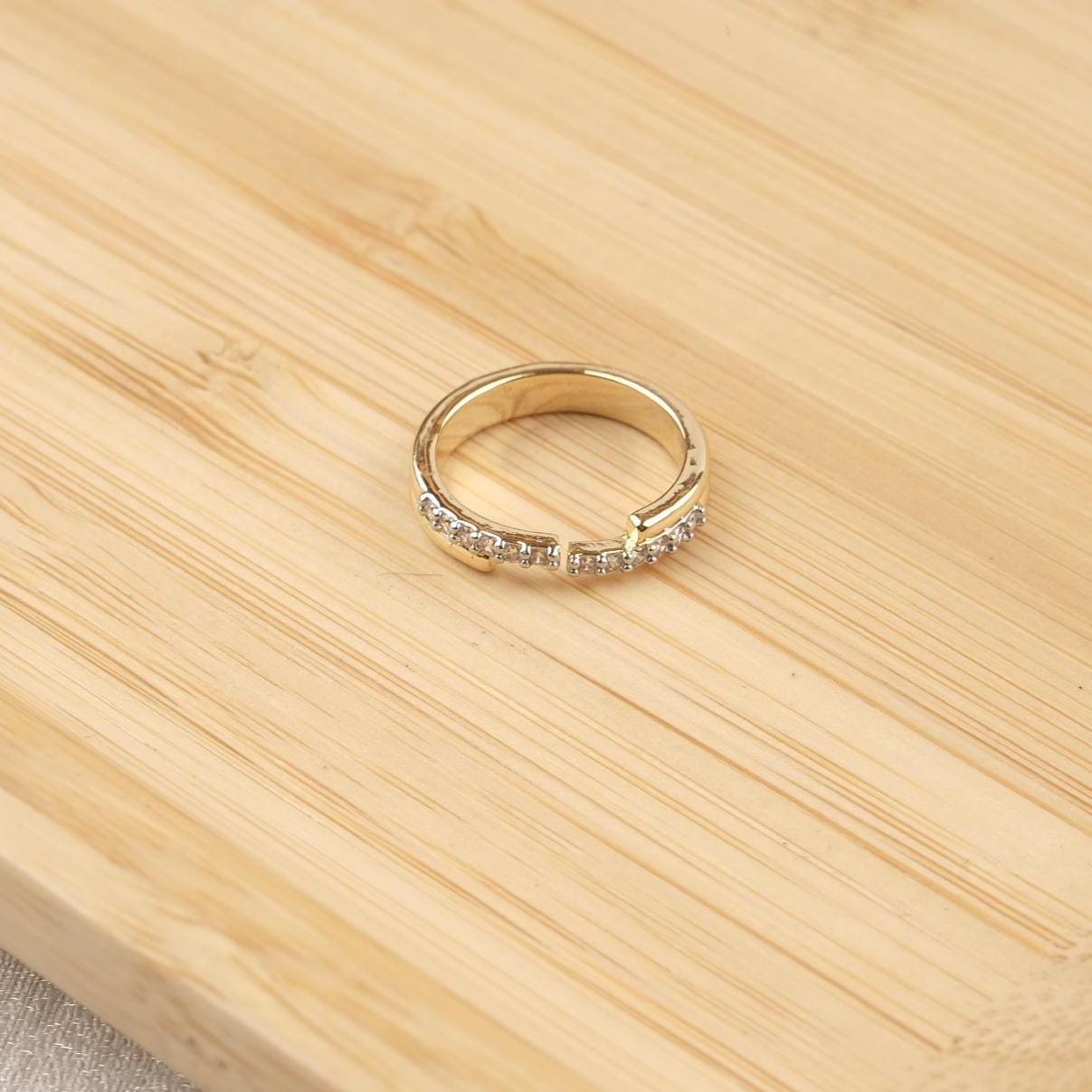 Minimal Diamond Gold Ring for Women, Dainty Little Finger Ring with Sparkly Accent, Delicate and Stylish Everyday Jewelry Gift