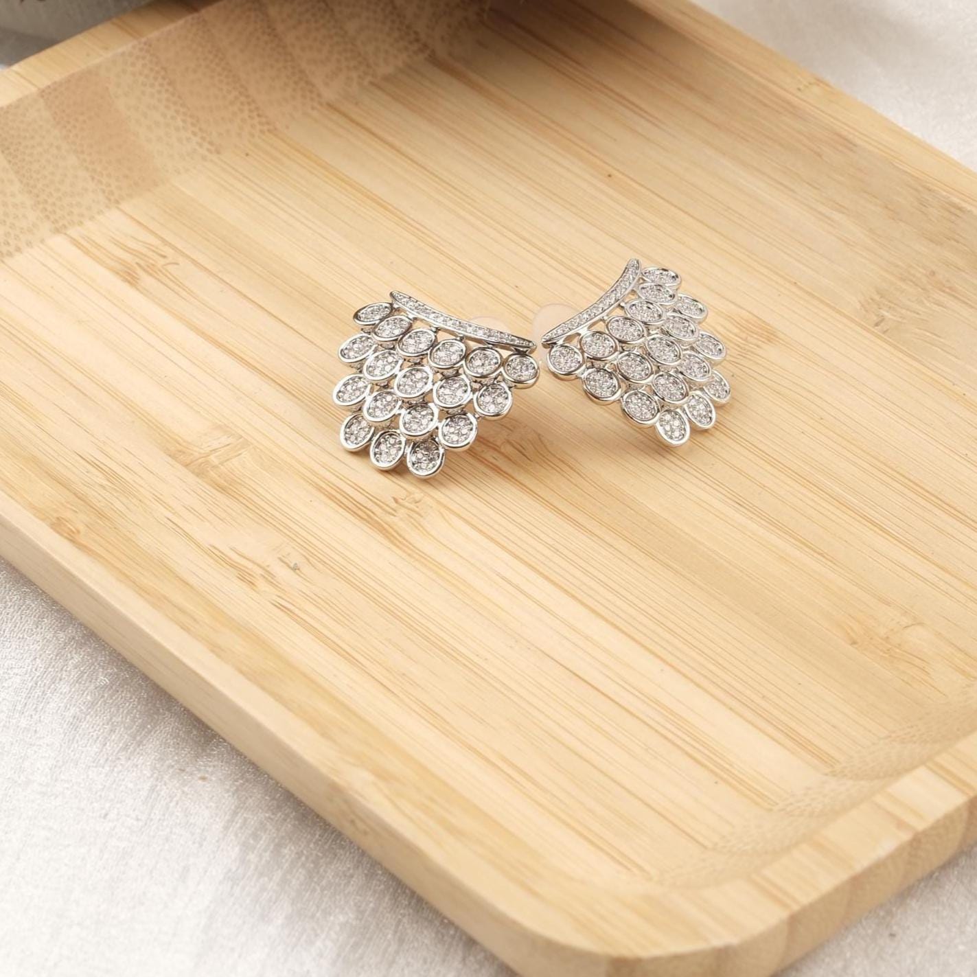 Queen’s Crown Multi Stone Silver Stud Earrings For Women, Elegant Colorful Crystal Studs, Regal And Sparkling Jewelry Gift For Her