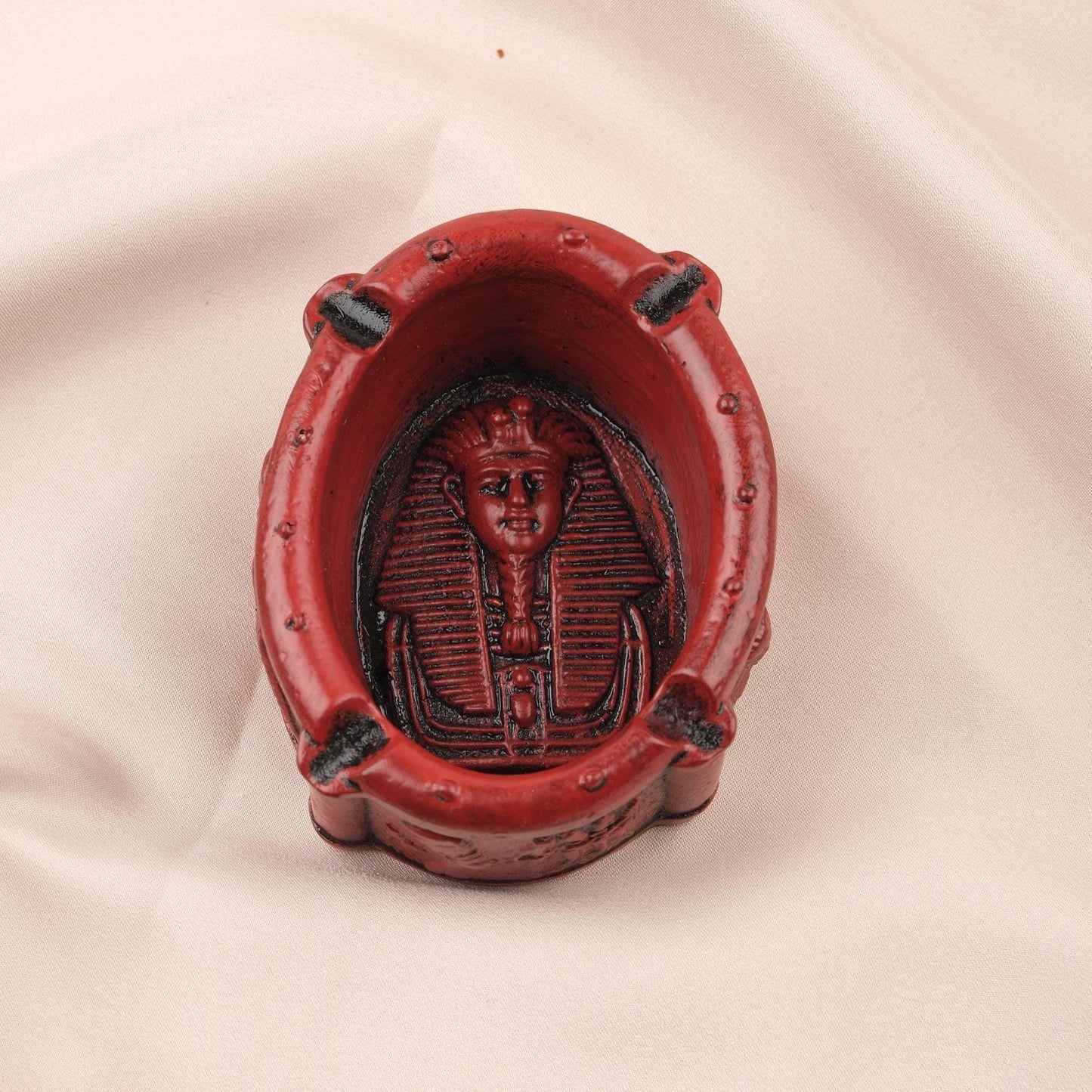 Mini Egyptian Ashtray, Vintage Looking Pharoah Ancient Art Ash Tray, Cigarette Lid for Smokers, Unique Smoking Accessories to Gift