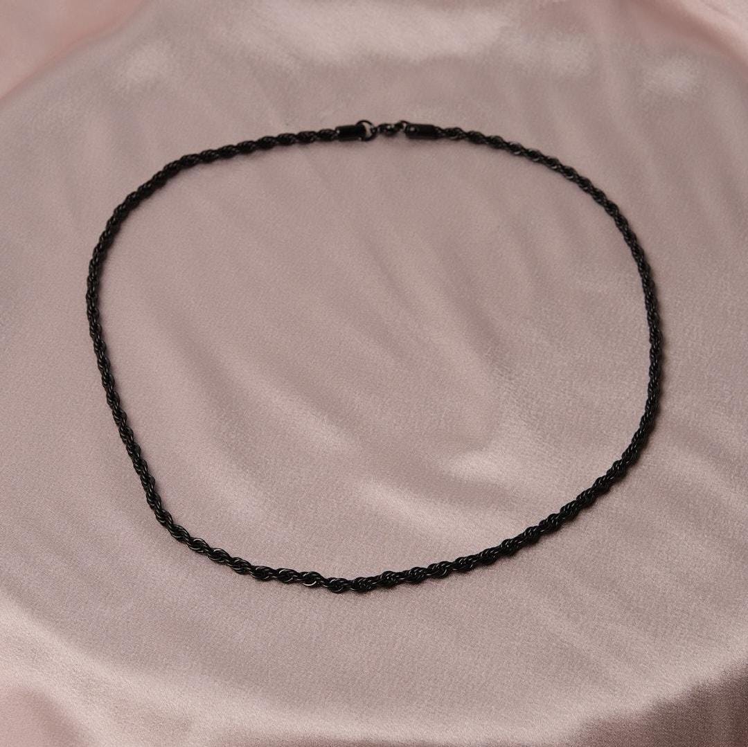 Black Chain Style Choker Necklace for Men in Stainless Steel, Silver Chain For Men, Everyday Necklace, Elegant Gift for Boyfriend