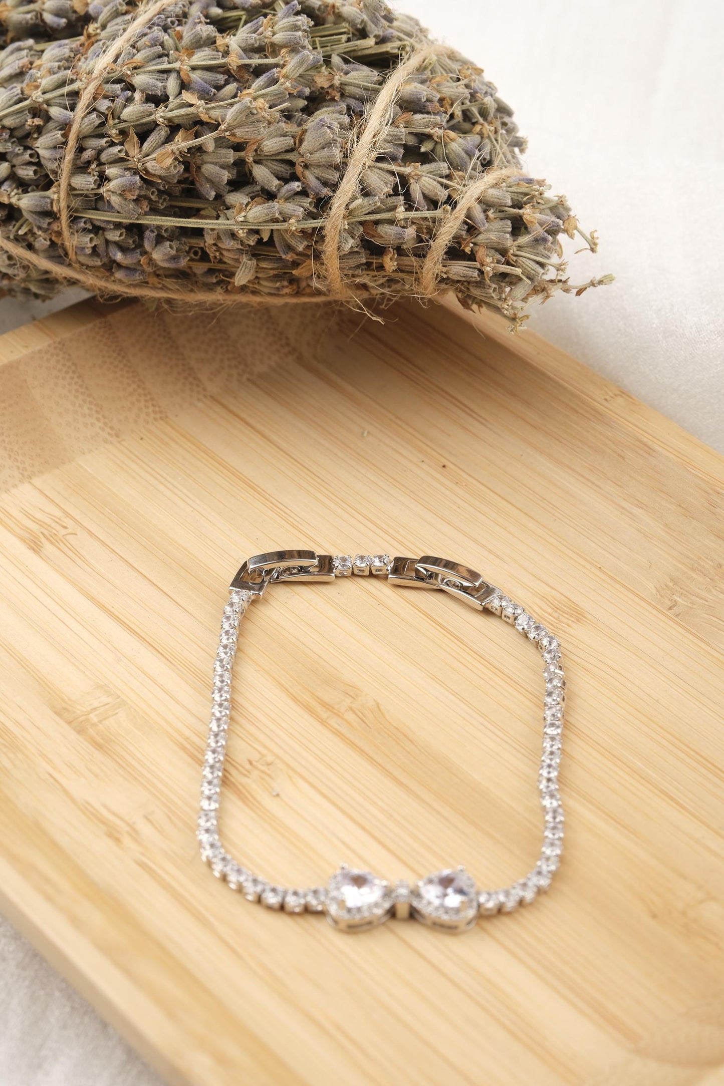 Italian Lock Exotic Silver Tennis Bracelet for Women with Flower