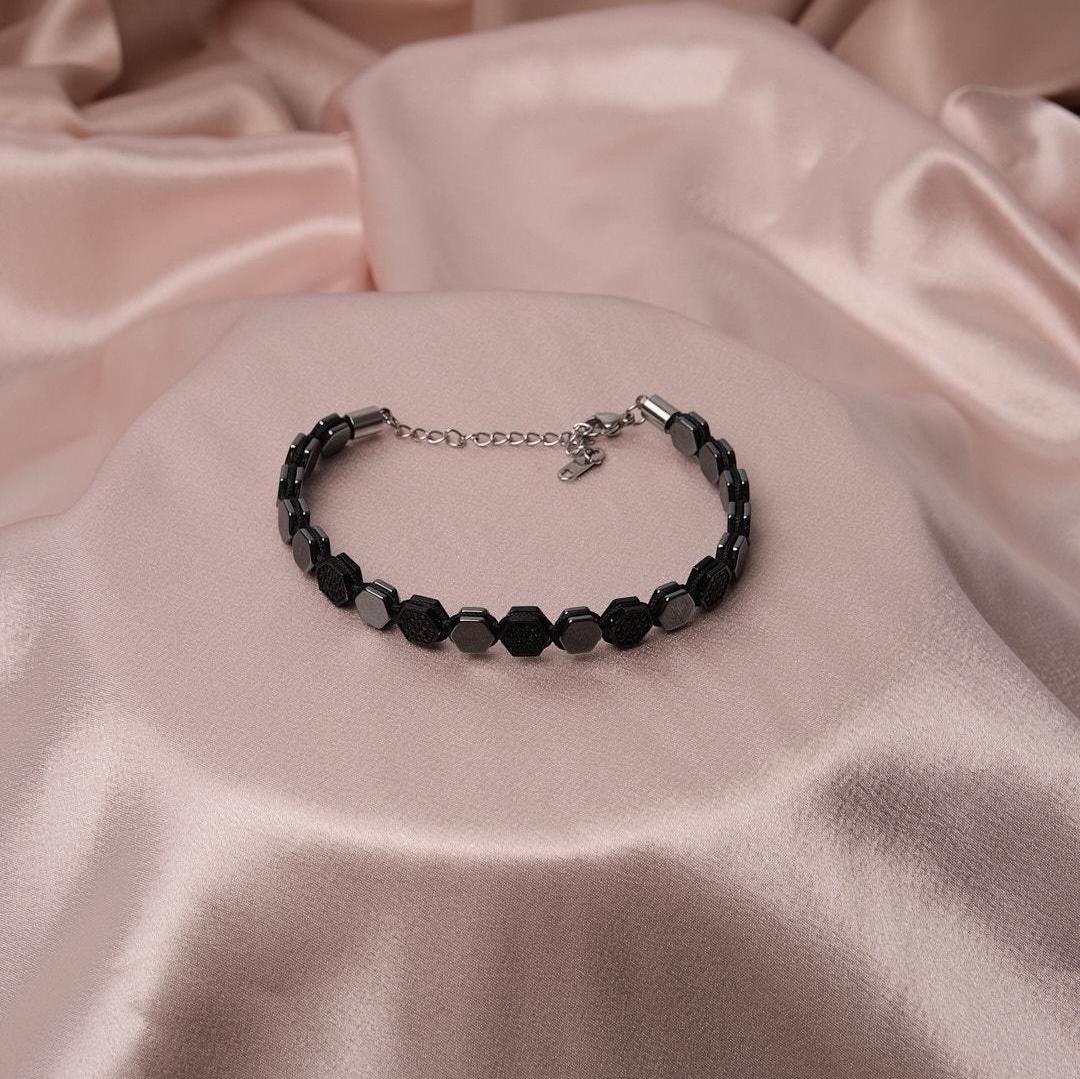 Men's Casual Geometric Design Bracelet – Adjustable Length – 25 cm, Durable Jewelry for Daily Outfits | Masculine Gift for Boyfriend