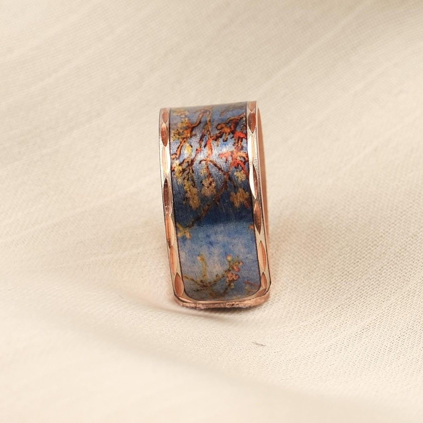 Vincent van Gogh “Almond Blossoms” Ring in Pure Copper, Adjustable Artistic Design | Handmade Antique Looking Vintage Style Statement Piece