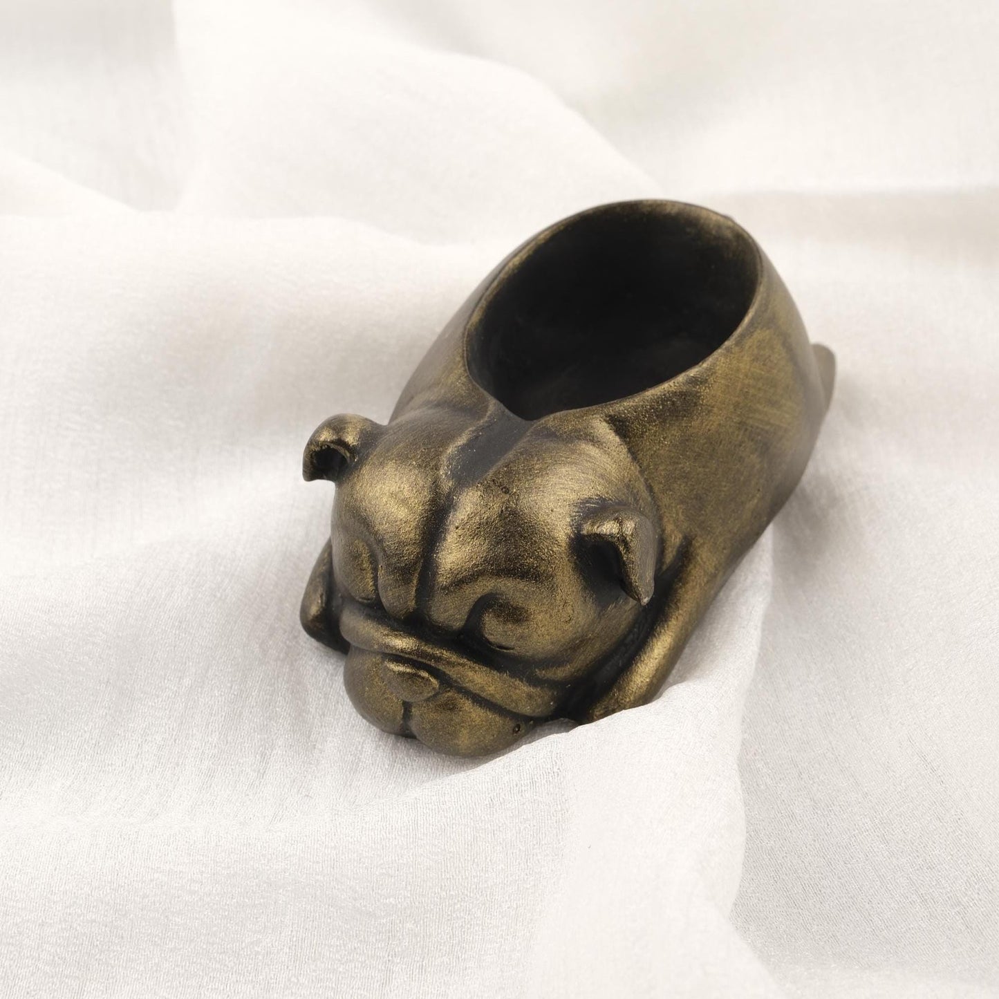 Gold Sleeping Dog Ashtray, Smoking Lid for Dog Lovers, Unique Gift Idea for Husband, Cigarette Holder for Smokers WEIGHS 1LB