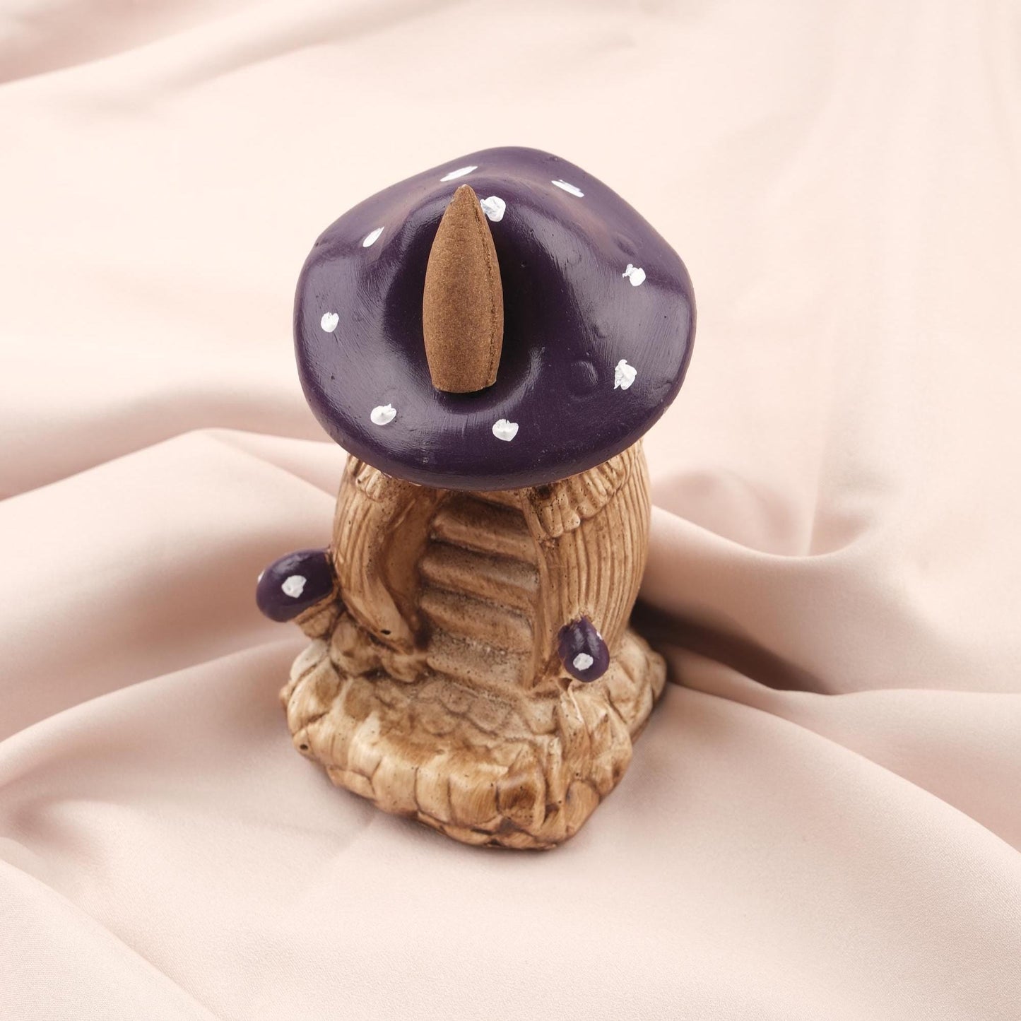 Mushroom Backflow Incense Waterfall in Resin | Backflow Incense Holder with Unique Design, Ashtray for Incense, Ash Lid for Yoga Lovers