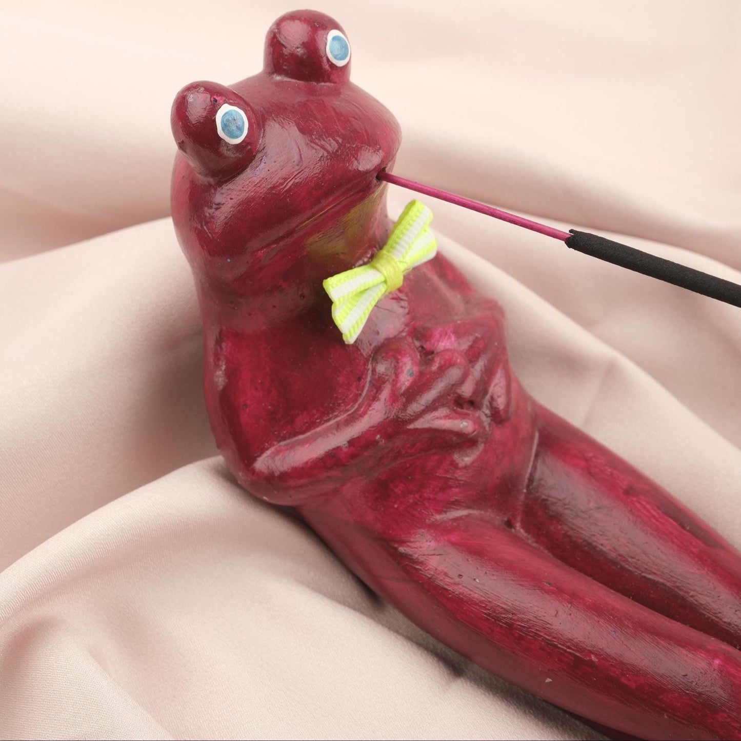 Resting Frog Incense Stick Holder, Unique Ashtray for Incenses, Frog Decor for Meditation Lovers, Unique Gift | Free Incense Stick Included