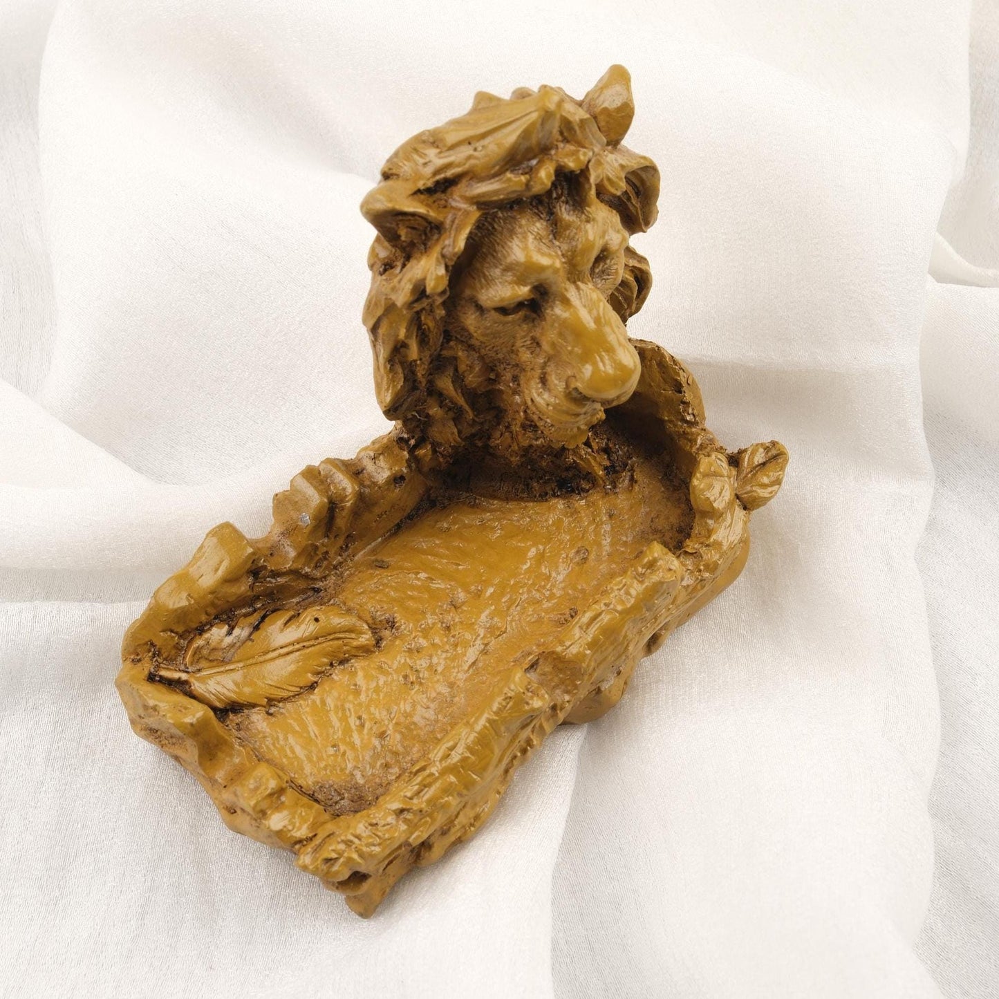 Handmade Green Lion Ashtray Mythic Ashtray Lid, Cool Vintage Gift for Smokers Cigarette Holder for Smokers,Unique Gift Idea WEIGHS 1LB