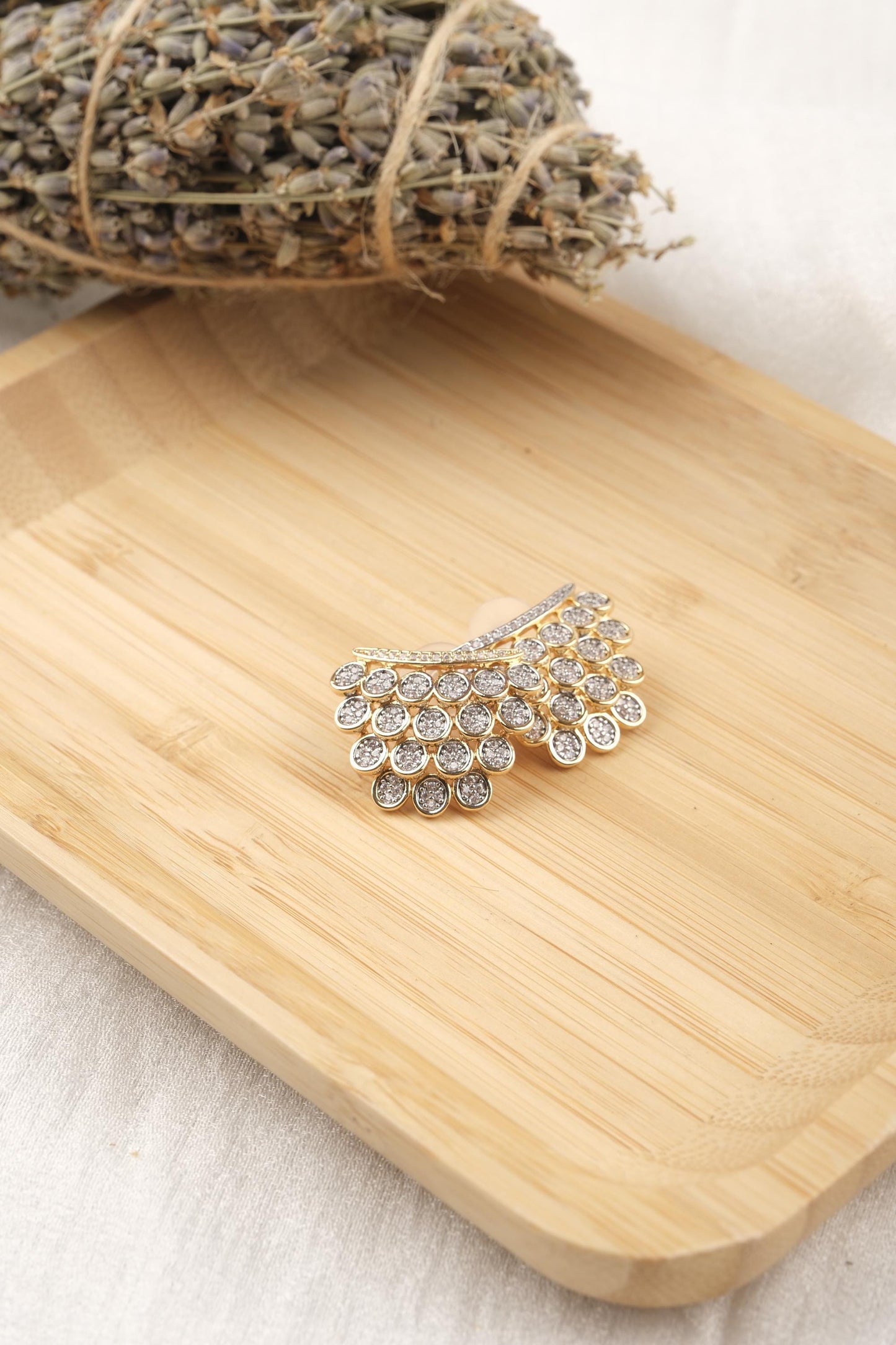 Silver & Gold Crown Stud Earrings One Side Gold One Side Silver Hypoallergenic Sparkling Crystal Accents Unique Minimalist Jewelry Gift