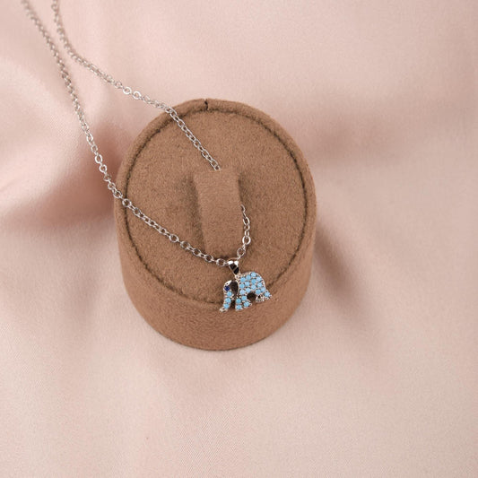 Silver And Purple Elephant Necklace, Minimal Queen-Length Brass Jewelry For Summer Adventures, Spring Vibes, Gift For Her