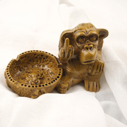 Middle Finger Monkey Ashtray |  Funky Mythic Smoking Accessories Gift Idea – 15x9cm Handmade HEAVY ITEM 1LBS