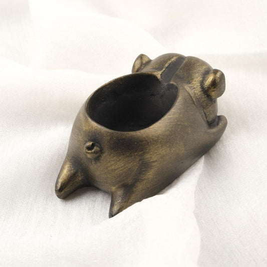 Gold Sleeping Dog Ashtray, Smoking Lid for Dog Lovers, Unique Gift Idea for Husband, Cigarette Holder for Smokers WEIGHS 1LB