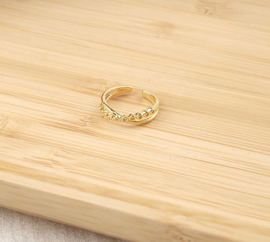 Little Finger Ring With Oval Zircon Accents Gold Plated Hypoallergenic Dainty Stackable Minimalist Modern Jewelry Gift for Women
