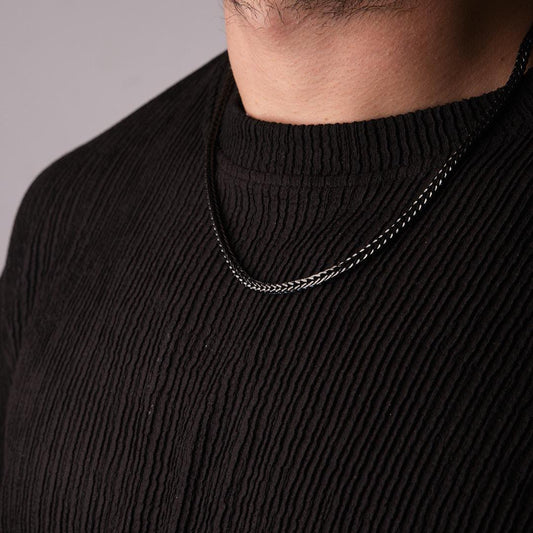 Thick Style Black Chain Choker Necklace for Men in Stainless Steel, Durable & Stylish Wrist Accessory, Minimalist Masculine Jewelry