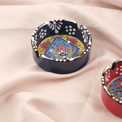 Buy1 Get1 Antique Ashtray in Red and Navy Blue, Authentic & Vintage Smoking Accessories, Art Deco Ash Tray, Cigarette Lid Gift for Smokers