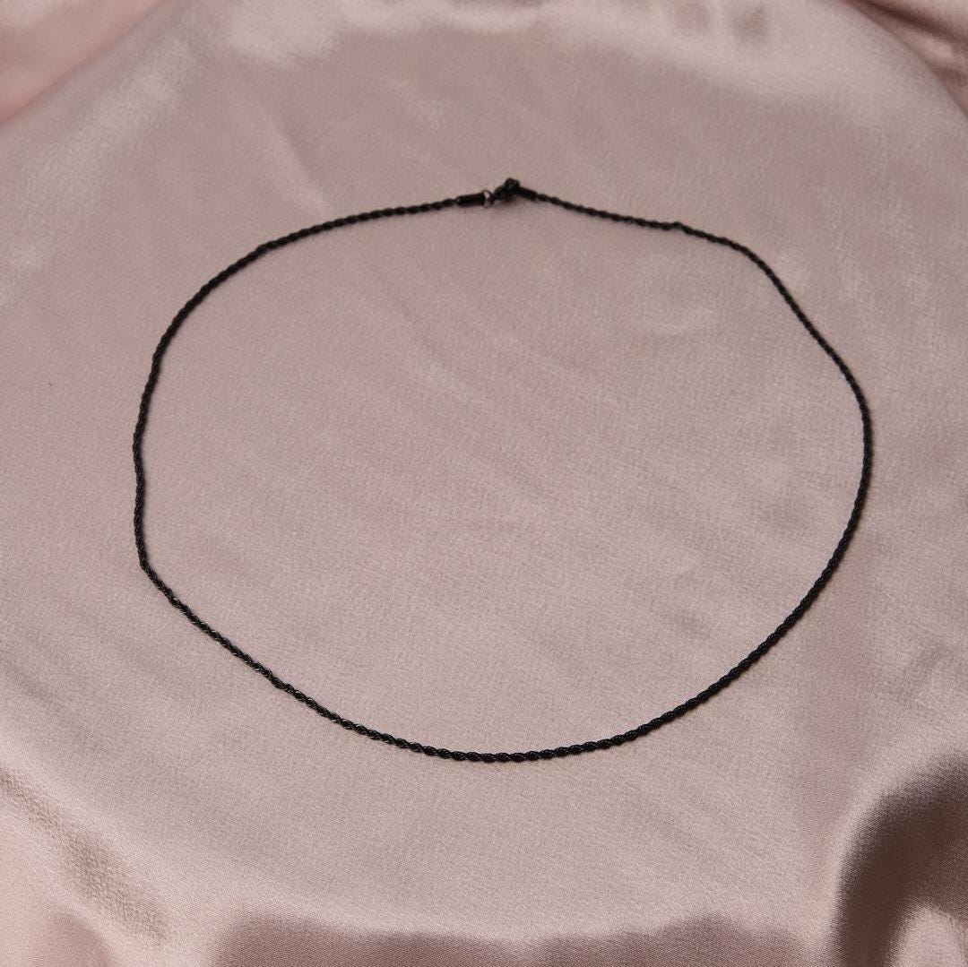 Men's Black Minimalist Necklace & 53 cm, Chunky Stainless Steel Chain | Masculine and Stylish Jewelry | Gift for Boyfriend or Dad