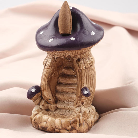 Mushroom Backflow Incense Waterfall in Resin | Backflow Incense Holder with Unique Design, Ashtray for Incense, Ash Lid for Yoga Lovers