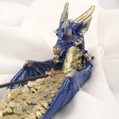 Money Flow Dragon Incense Stick Holder | Golden Mythic Manifestation Aromatherapy  Feng Shui  Tray | Authentic Meditation Decor 25x6x7cm