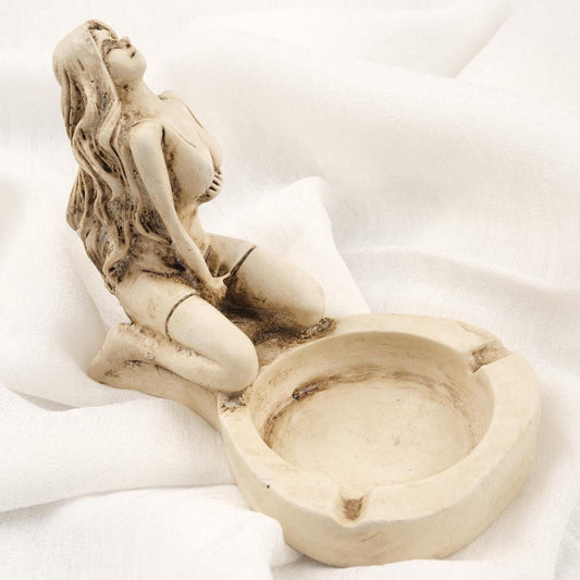 White Exotic Women Figure Ashtray, Unique Gift for Smokers, Cigarette Lid for Smoking, Art Decoration Accessories for Husband 1lb