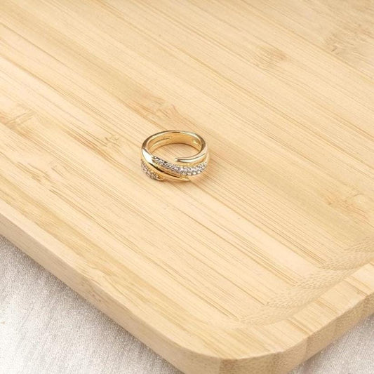 Minimal Diamond Baguette Ring for Little Finger Design, Hypoallergenic Dainty Stackable Chic Gold Plated Jewelry Gift for Women, Elegant
