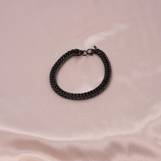 Men's Black Chain Bracelet in Stainless Steel & 22 cm, Classic Jewelry, Modern Stainless Steel Jewelry |  Perfect Gift for Boyfriend or Dad
