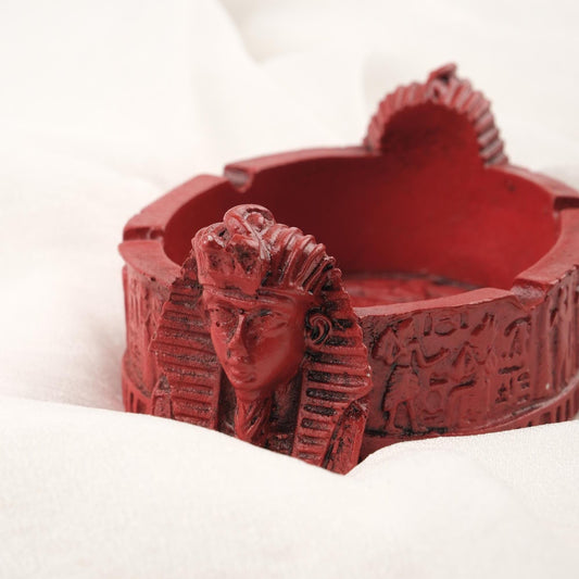 Red Pharaoh Ashtray | Ancient Egypt Gods Style  Funky Cool Ashtray Lid, Vintage Smoking Gift – 10x15cm Handmade HEAVY ITEM 1LBS