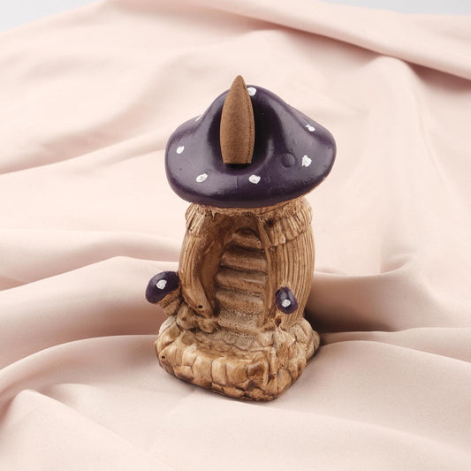 Mushroom Backflow Incense Waterfall in Resin | Backflow Incense Holder with Unique Design, Ashtray for Incense, Ash Lid for Yoga Lovers