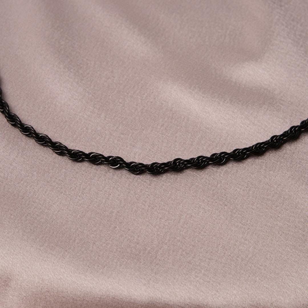 Black Chain Style Choker Necklace for Men in Stainless Steel, Silver Chain For Men, Everyday Necklace, Elegant Gift for Boyfriend