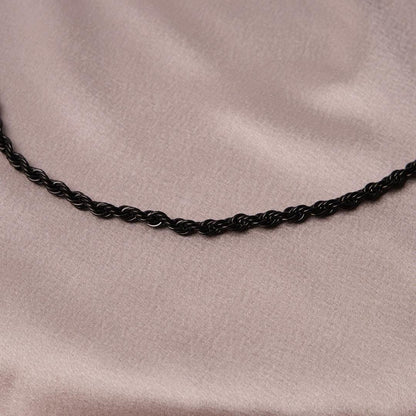 Black Chain Style Choker Necklace for Men in Stainless Steel, Silver Chain For Men, Everyday Necklace, Elegant Gift for Boyfriend