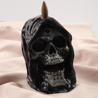 Unique Black Backflow Incense Holder | Gothic Decoration for Meditation Lovers, Smoke Fountain for Backflow Incense, Unique Ash Catcher