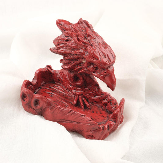 Red Eagle Ashtray, Handmade Authentic Smoking Accessories, Cool Gift for Smokers, Unique Cigarette Lid, Art Deco Housewarming Husband Gift