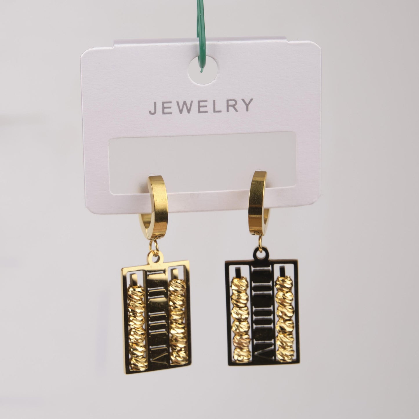 Gold Roman Number Multifunctional Earrings, Bold Hellenic Jewelry For Women, Everyday Hypoallergenic Style In Brass