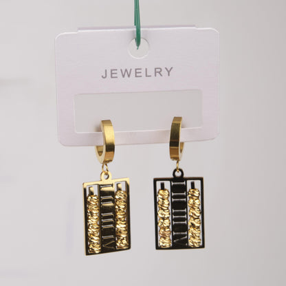 Gold Roman Number Multifunctional Earrings, Bold Hellenic Jewelry For Women, Everyday Hypoallergenic Style In Brass