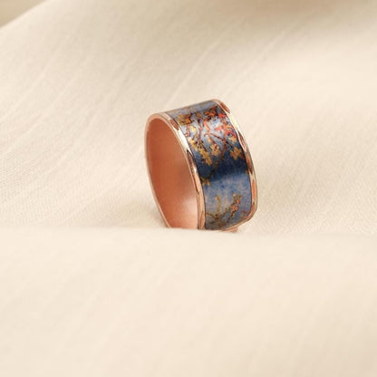 Vincent van Gogh “Almond Blossoms” Ring in Pure Copper, Adjustable Artistic Design | Handmade Antique Looking Vintage Style Statement Piece