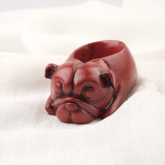 Red Sleeping Dog Ashtray, Unique Cigarette Lid for Smokers, Smoking Accessories for Gift , Mythic Vintage and Unique WEIGHS 1LB