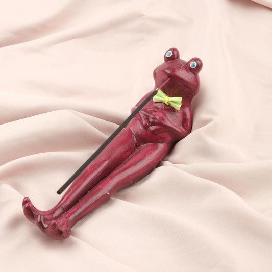 Resting Frog Incense Stick Holder, Unique Ashtray for Incenses, Frog Decor for Meditation Lovers, Unique Gift | Free Incense Stick Included