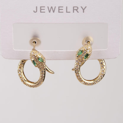 Gold Snake Hoop Earrings For Women, Serpent-Inspired Minimalist Jewelry, Hypoallergenic Brass Statement For The Bold Soul