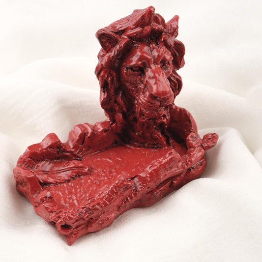 Handmade Red Lion Ashtray  Cool Funky Mythic Outdoor Ashtray Gift – Cigarette Lid for Smokers, Authentic Animal Decor Accessories WEIGHS 1LB