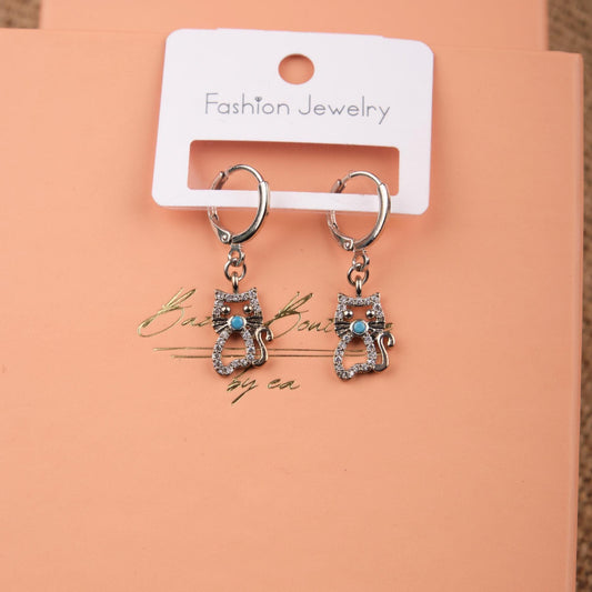 Silver Cat Hoop Earrings, Subtle And Fierce, Minimal Brass Jewelry For Women, A Perfect Soulful Gift With Summer Spirit