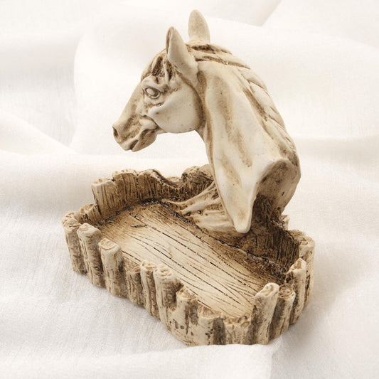 Handmade White Horse in Castle Ashtray  Funky Cool Outdoor Ashtray Gift for Smokers – 13x6cm CIgarette Holder for Smokers WEIGHS 1LB