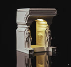 Karyatid Column Lamp with Medusa Details & Creation of Adam Prints and Sandro Boticelli