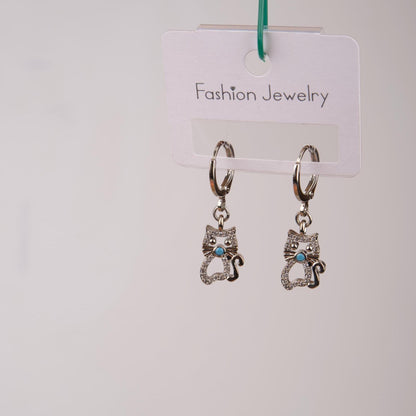 Silver Cat Hoop Earrings, Subtle And Fierce, Minimal Brass Jewelry For Women, A Perfect Soulful Gift With Summer Spirit