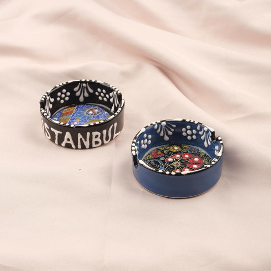 Buy1 Get1 | Handmade, Antique Looking Vintage Style Ashtray in Black and Purple