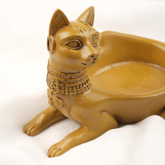 Light Green Sphinx Cat Ashtray, Ancient Egypt Vibes  Funky Vintage Smoking Accessories Gift Idea for Home – 14x10cm Handmade HEAVY ITEM 1LBS