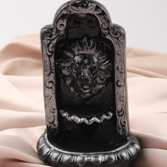 Gray Lion Backflow Incense Holder, Smoke Fountain for Incense Cones, Smoke Waterfall Ash Catcher, Unique Meditation Accessories | Zen Garden