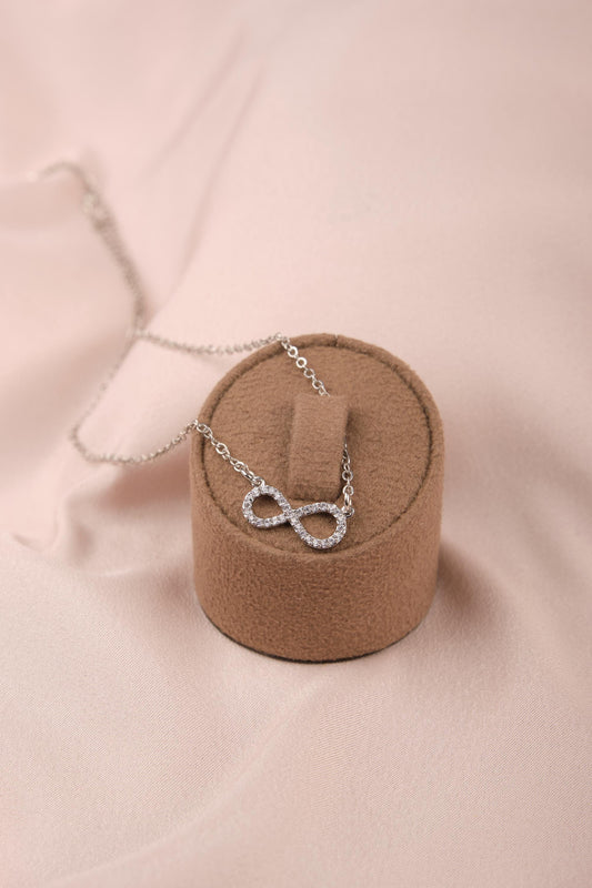Silver Infinity Pendant Necklace, Minimal Jewelry Made In Brass, Gentle Care, Summer And Spring Accessories, Gift For Women