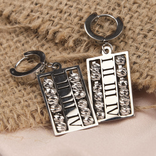 Silver Roman Hellenic Hoop Earrings For Women, Bold Everyday Statement Jewelry, Hypoallergenic Brass Design