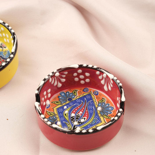 Buy1 Get1 | Handmade, Antique Looking Vintage Style Ashtray in Unique Red & Light Green