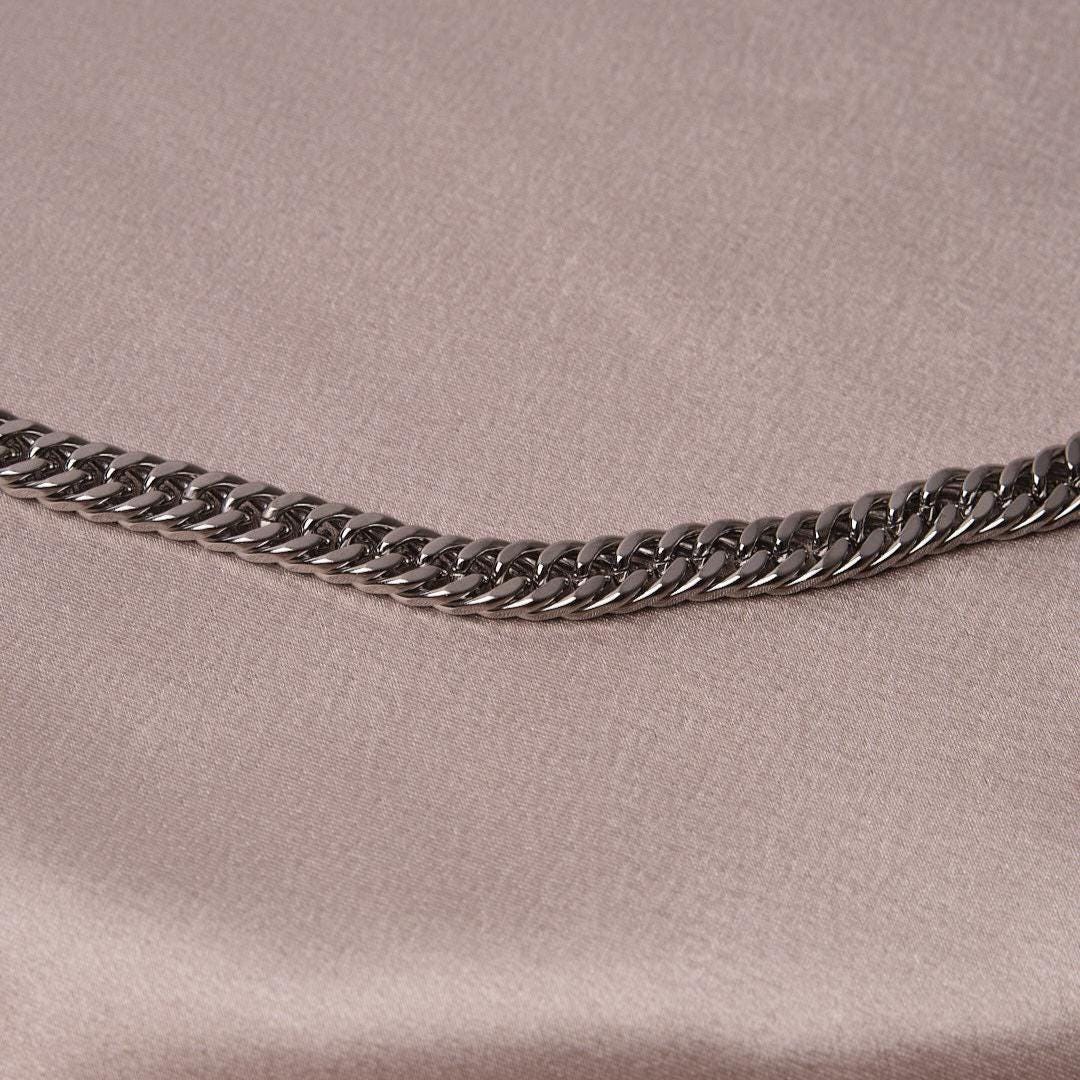 Men's Silver Chain Choker Necklace & 55 cm, Strong, Sleek and Modern Design | Elegant Gift for Him | Everyday Masculine Style