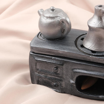Exotic Teapot Set Incense Cone Holder, Kitchen Decor Incense Burner for Unique gift Idea for Art Lovers, Authentic Spiritual Home Decor