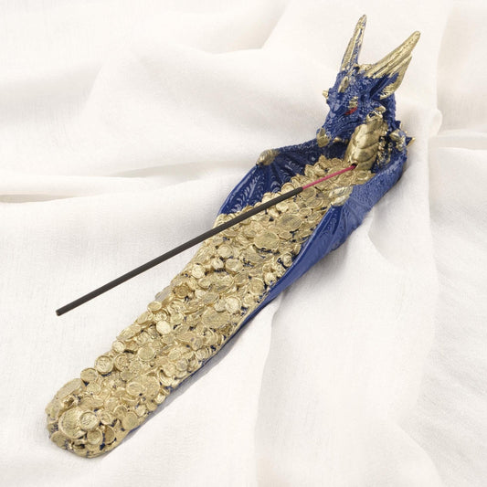 Money Flow Dragon Incense Stick Holder | Golden Mythic Manifestation Aromatherapy  Feng Shui  Tray | Authentic Meditation Decor 25x6x7cm